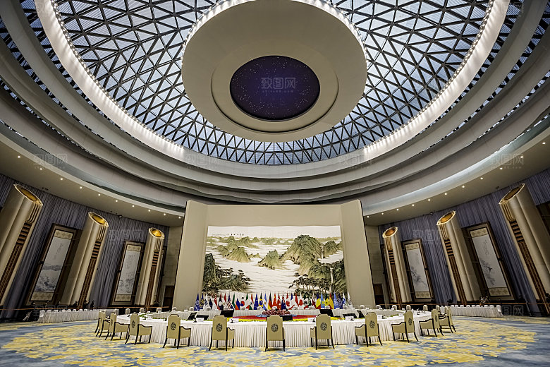自然风光茶园湖泊城市建筑风景