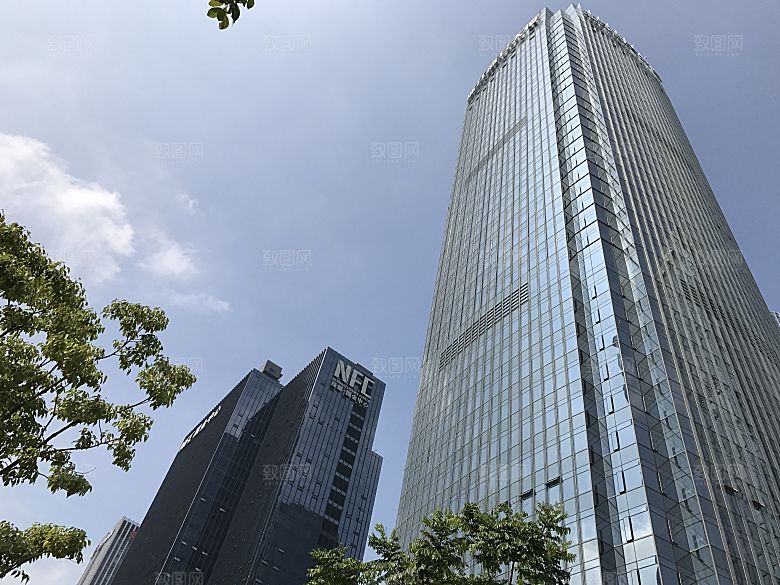自然风光茶园湖泊城市建筑风景