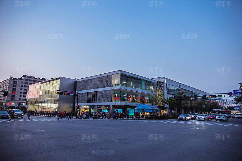 自然风光茶园湖泊城市建筑风景