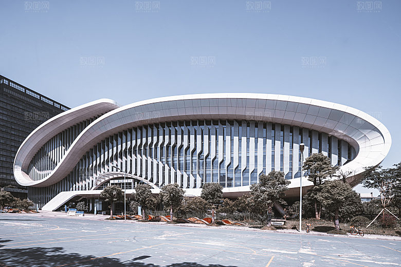 自然风光茶园湖泊城市建筑风景