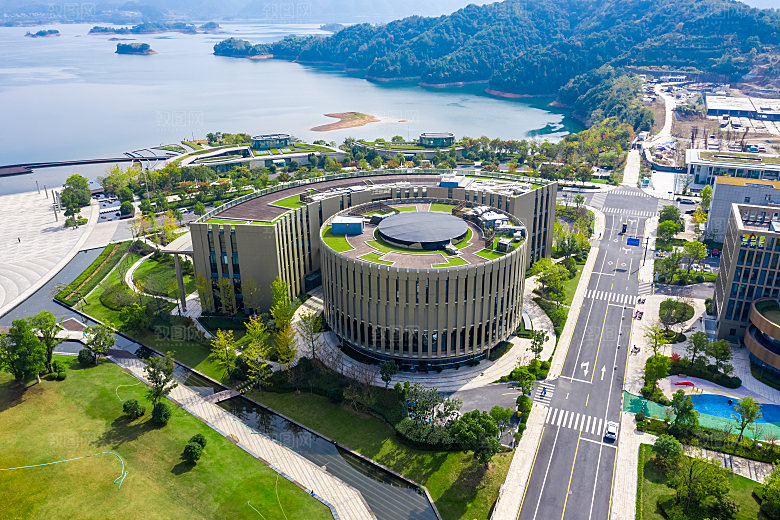 自然风光茶园湖泊城市建筑风景