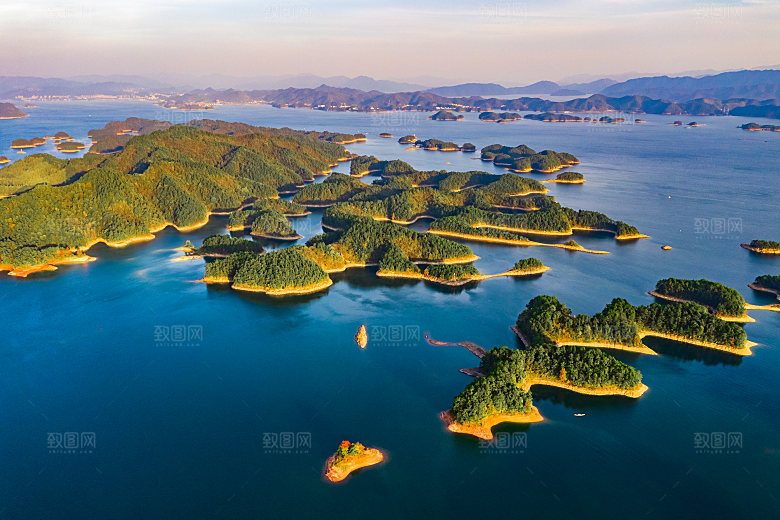 自然风光茶园湖泊城市建筑风景
