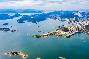 自然风光茶园湖泊城市建筑风景