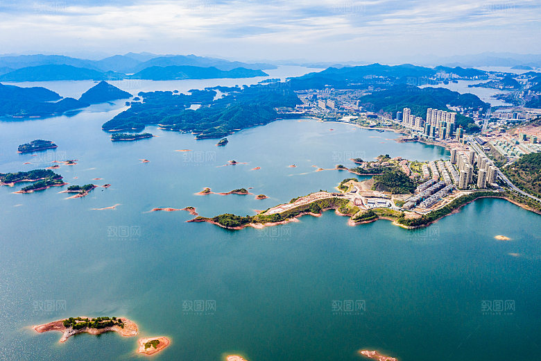 自然风光茶园湖泊城市建筑风景