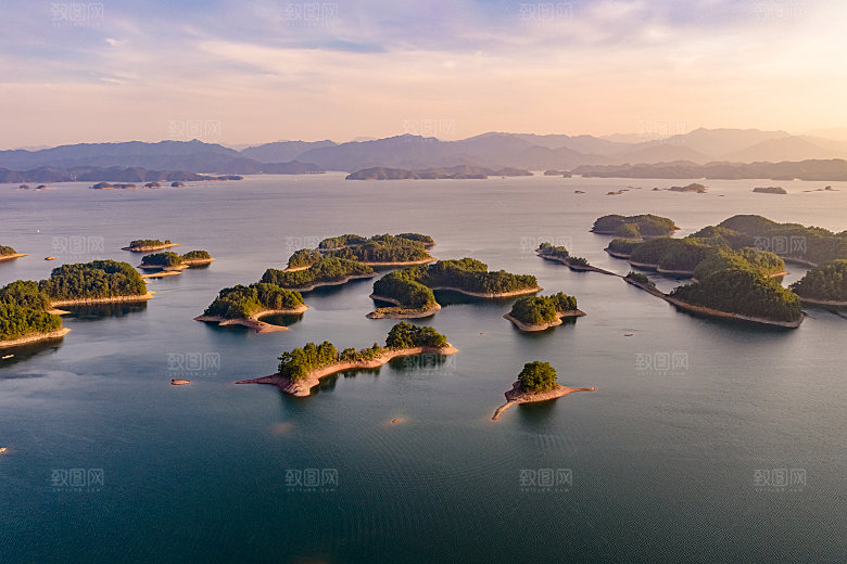 自然风光茶园湖泊城市建筑风景