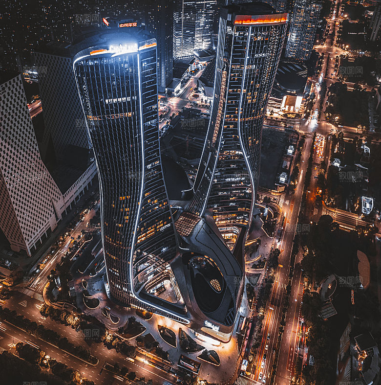 自然风光茶园湖泊城市建筑风景