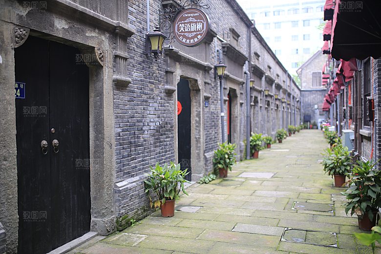 自然风光茶园湖泊建筑风景