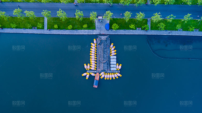 自然风光茶园湖泊建筑风景