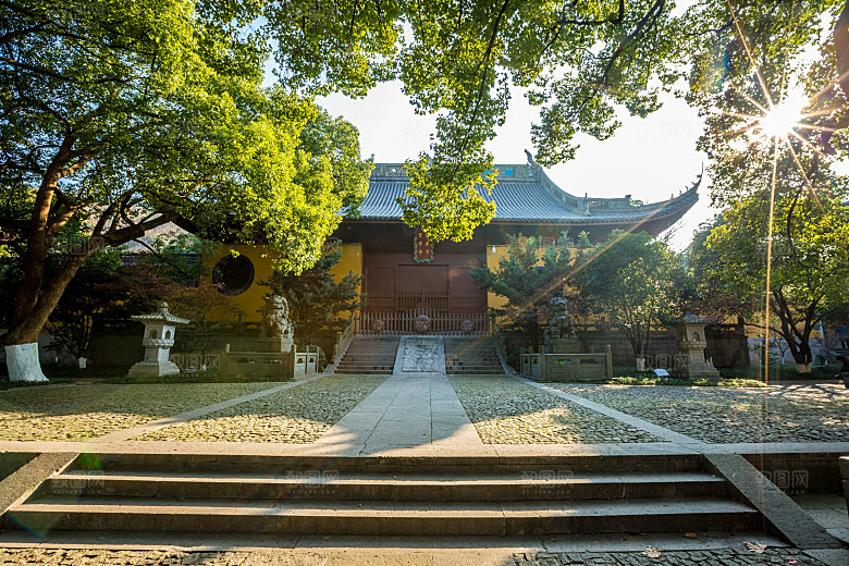 自然风光茶园湖泊建筑风景