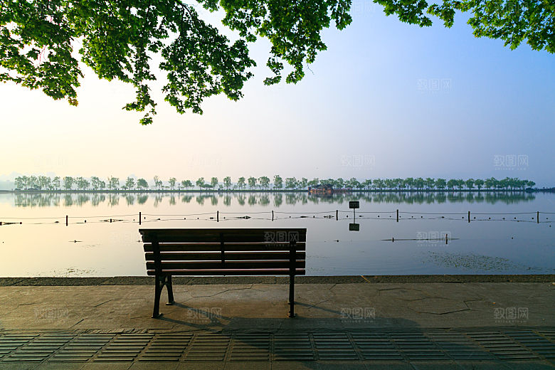 自然风光茶园湖泊建筑风景