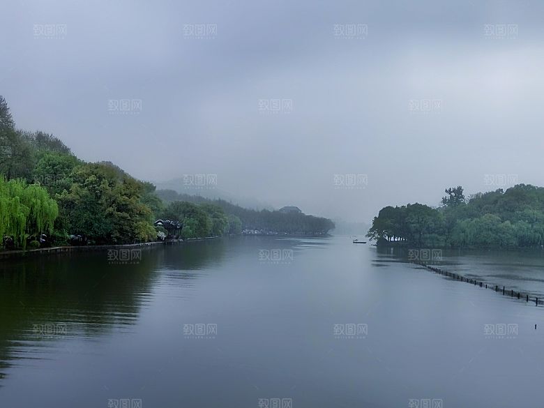 杭州西湖旅游风景文化集市建筑