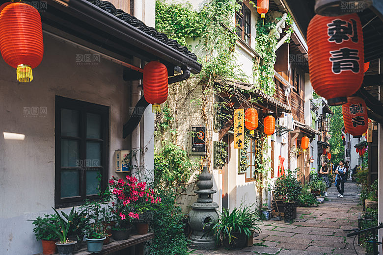 杭州西湖旅游风景文化集市建筑