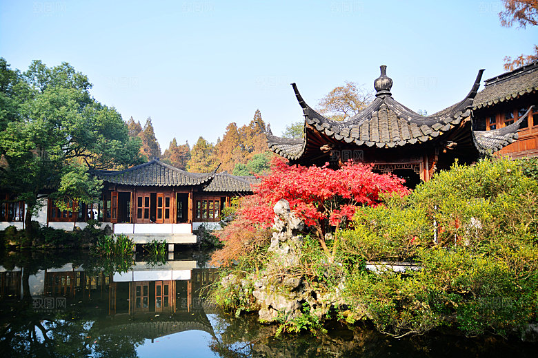 杭州西湖旅游风景文化集市建筑