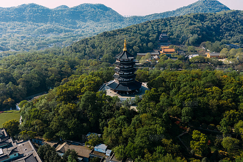 杭州西湖旅游风景文化集市建筑
