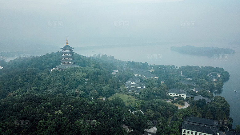 杭州西湖旅游风景文化集市建筑