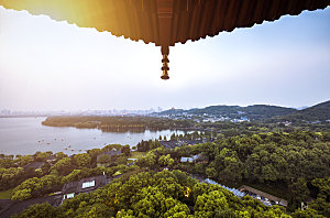 杭州西湖旅游风景文化集市建筑