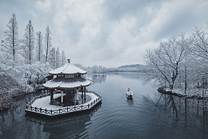 杭州西湖旅游风景建筑文化照片