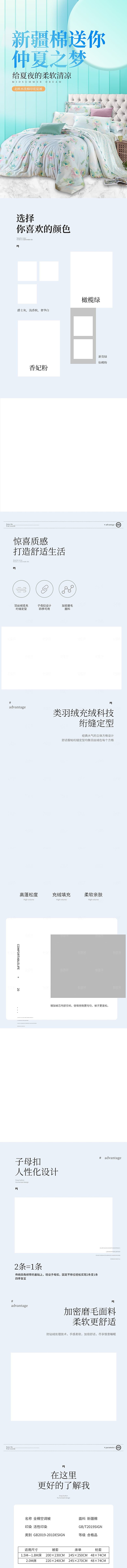 电商床上用品四件套详情页