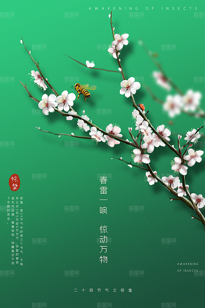 惊蛰节气推广宣传海报