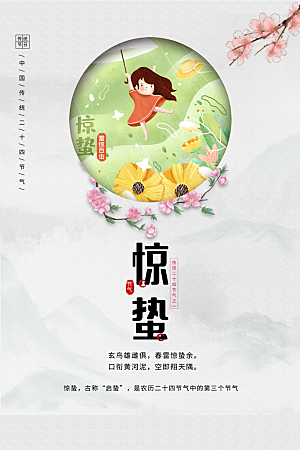 惊蛰节气推广宣传海报