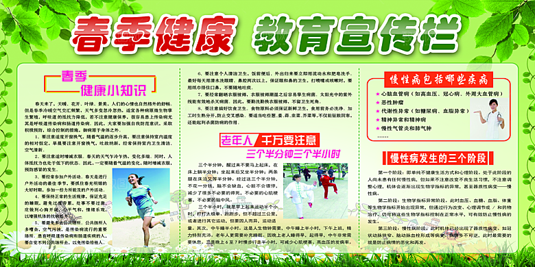 健康教育知识宣传栏社区医院春夏秋冬展板