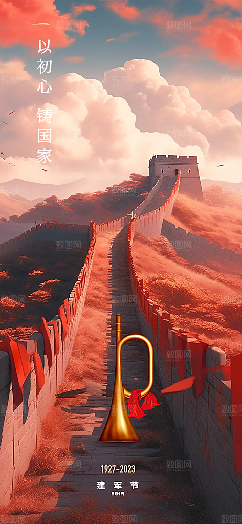 中国七一建党节爱国红色国家海报