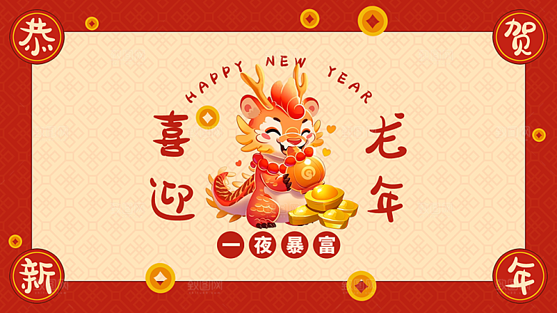 2024年龙年展板设计素材