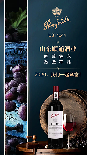 红酒葡萄酒酒类宣传推广海报