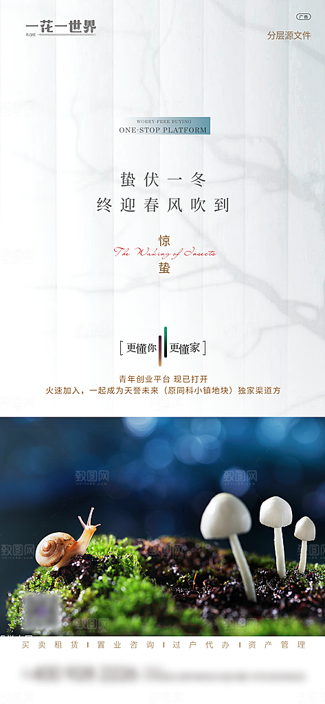 地产二十四节气简约大气海报