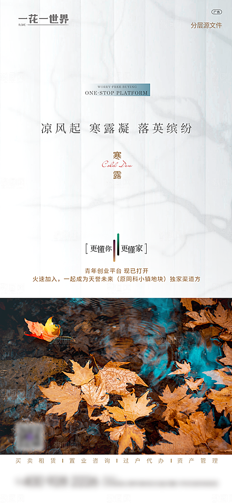 地产二十四节气简约大气海报