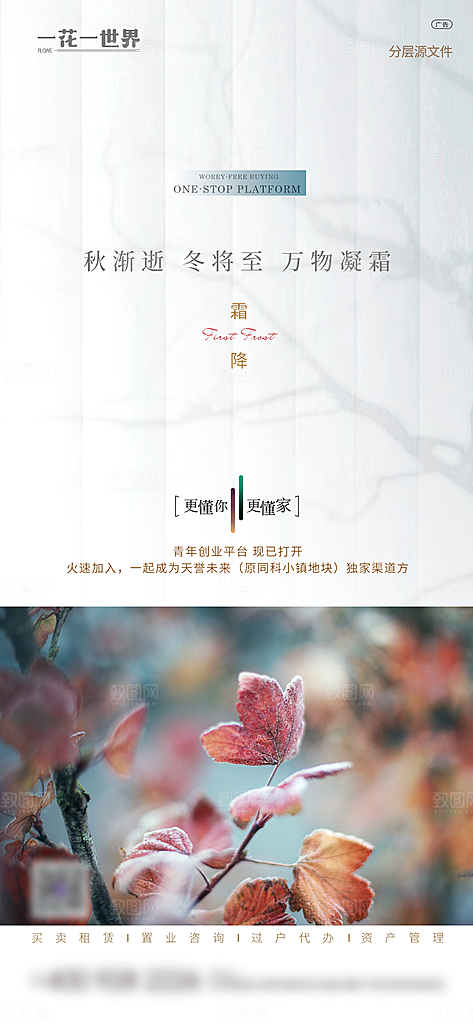 地产二十四节气简约大气海报