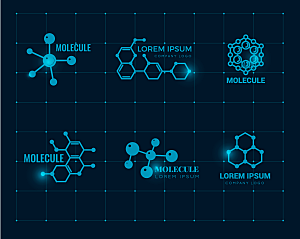 生物科技分子图谱矢量元素
