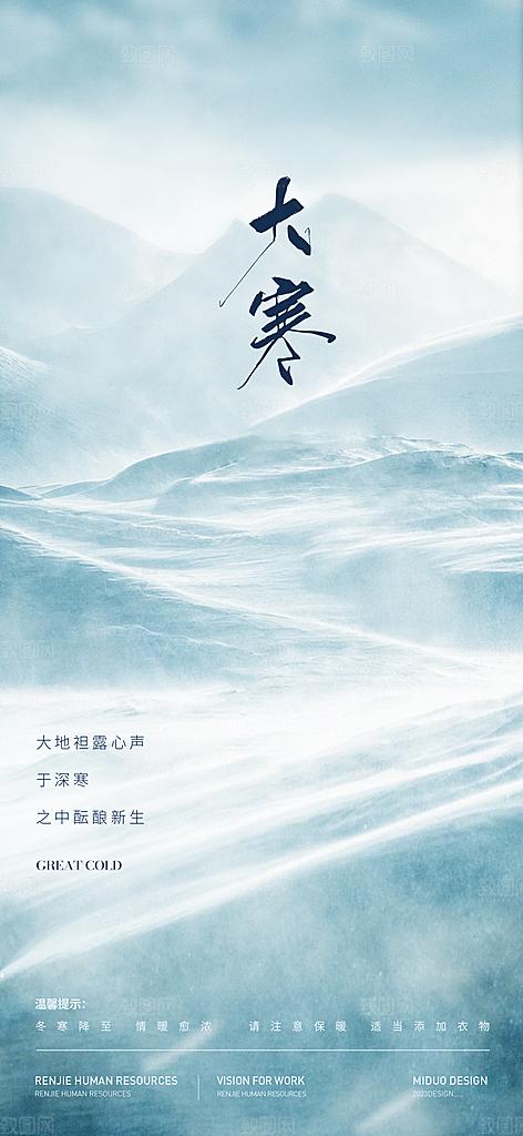 大寒节气海报单图