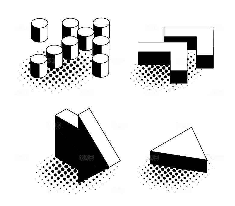 抽象3D立体箭头矢量元素