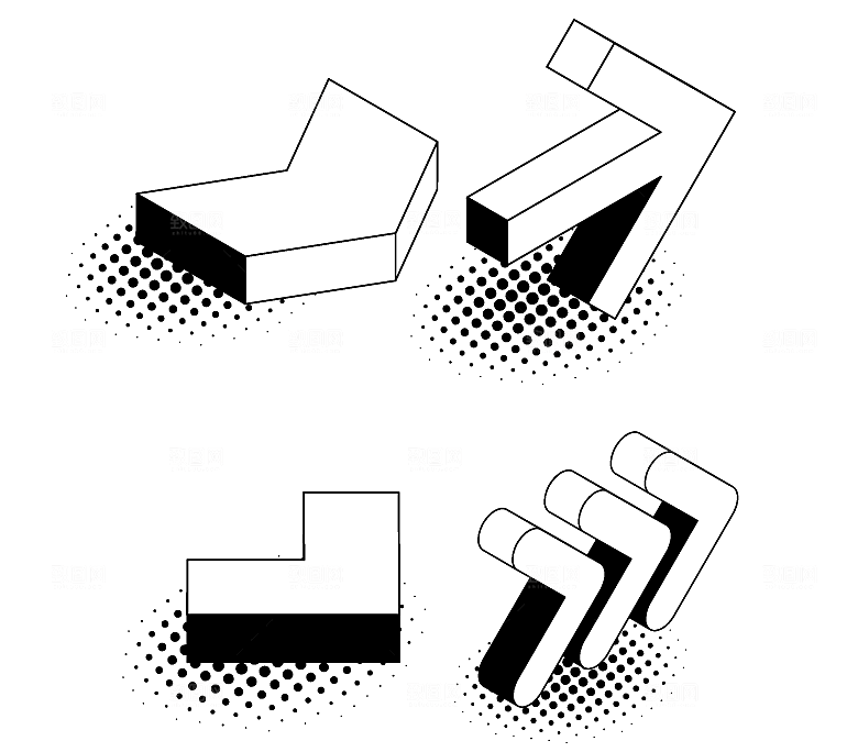 抽象3D立体箭头矢量元素