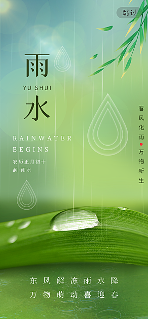雨水节气宣传推广海报