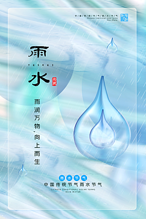 雨水节气宣传推广海报