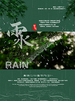 雨水节气宣传推广海报