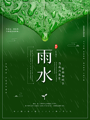 雨水节气宣传推广海报