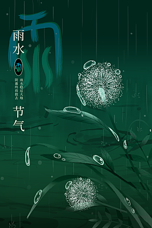 雨水节气宣传推广海报