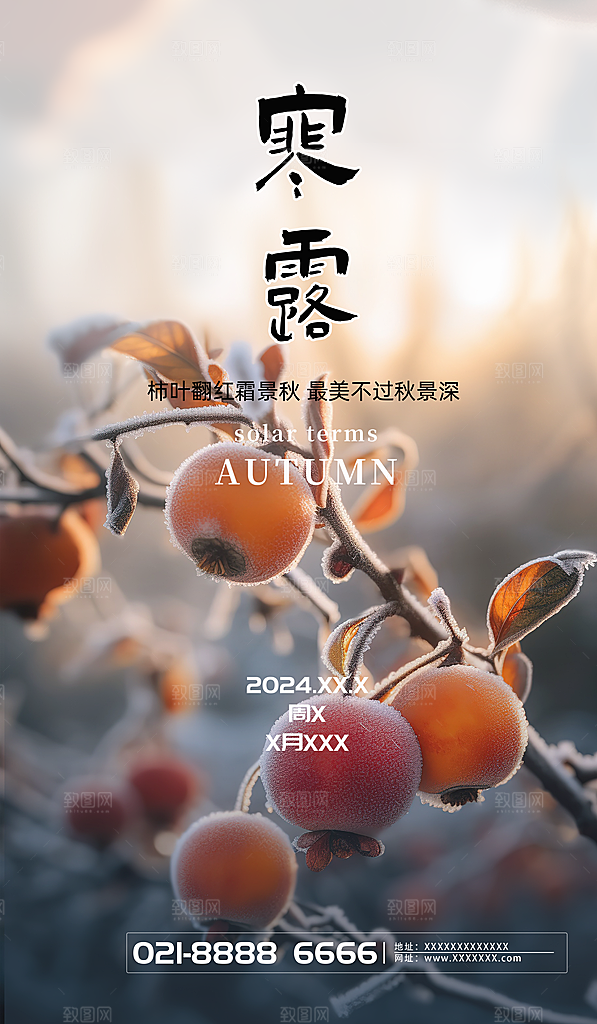 寒露节气平面海报