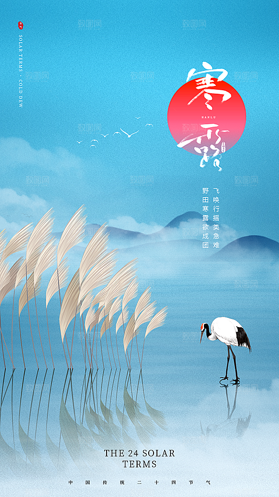 寒露节气手机海报