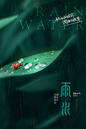 雨水节气宣传推广海报