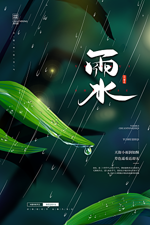 雨水节气宣传推广海报