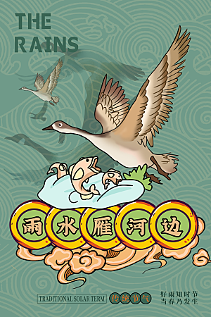 雨水节气宣传推广海报