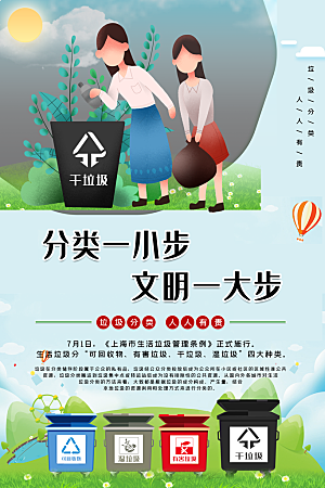 垃圾分类宣传推广海报