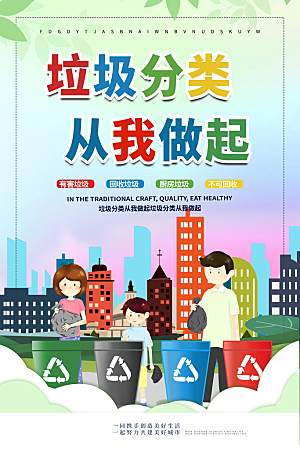 垃圾分类宣传推广海报