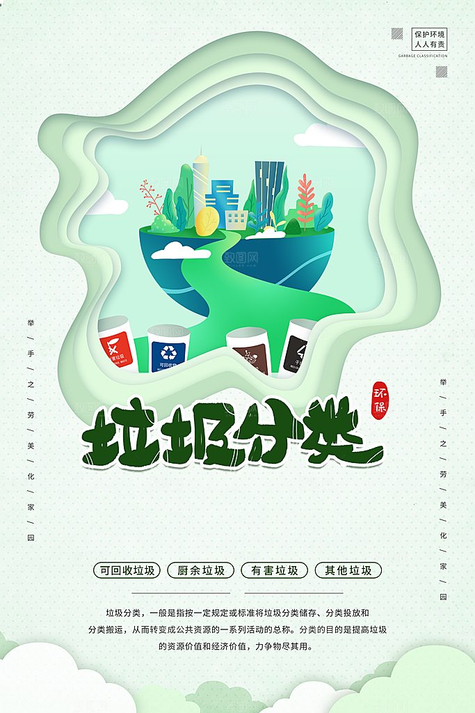 垃圾分类宣传推广海报
