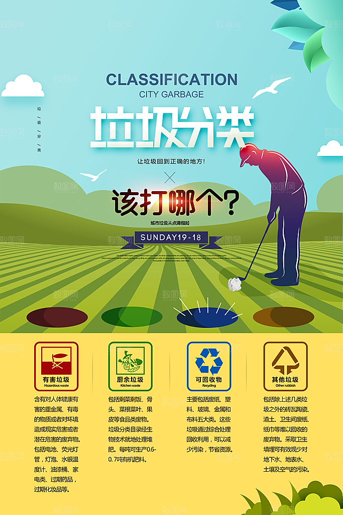 垃圾分类宣传推广海报
