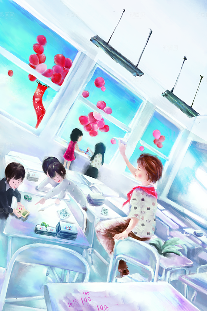61儿童节可爱卡通插画海报